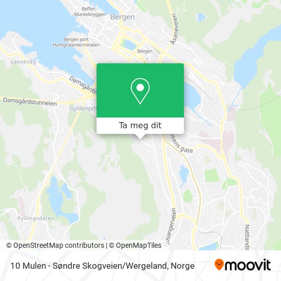 10 Mulen - Søndre Skogveien / Wergeland kart