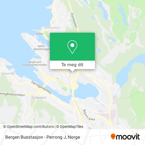 Bergen Busstasjon - Perrong J kart
