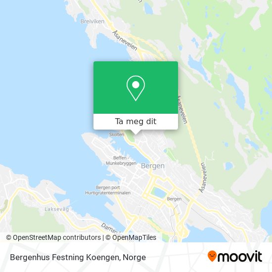 Bergenhus Festning Koengen kart