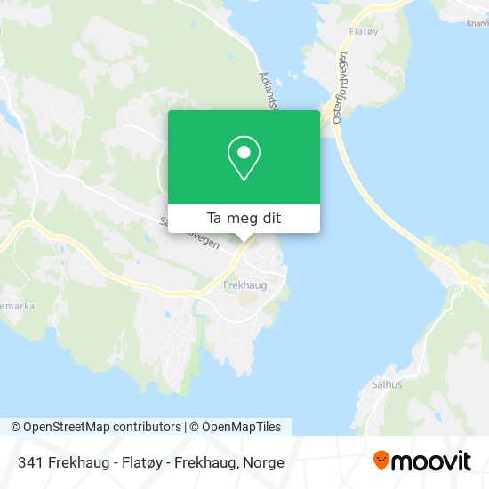 341 Frekhaug - Flatøy - Frekhaug kart