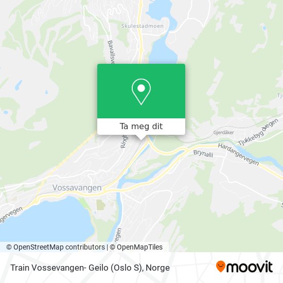 Train Vossevangen- Geilo (Oslo S) kart