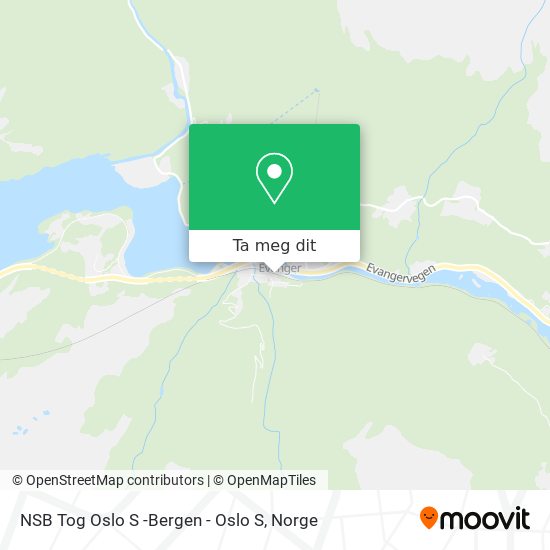NSB Tog Oslo S -Bergen - Oslo S kart