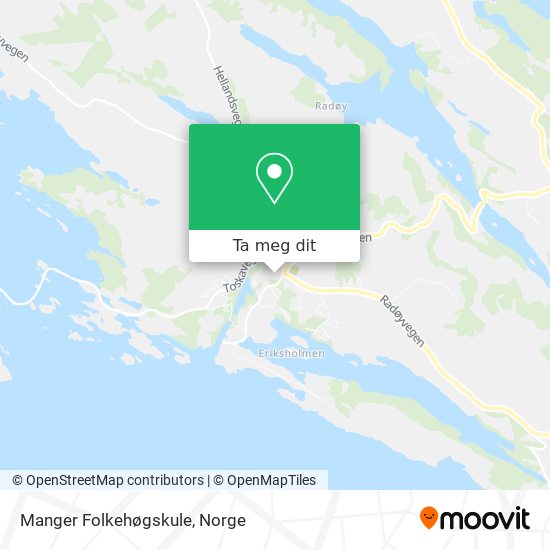 Manger Folkehøgskule kart