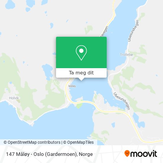 147 Måløy - Oslo (Gardermoen) kart