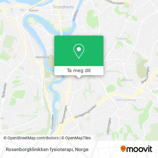Rosenborgklinikken fysioterapi kart