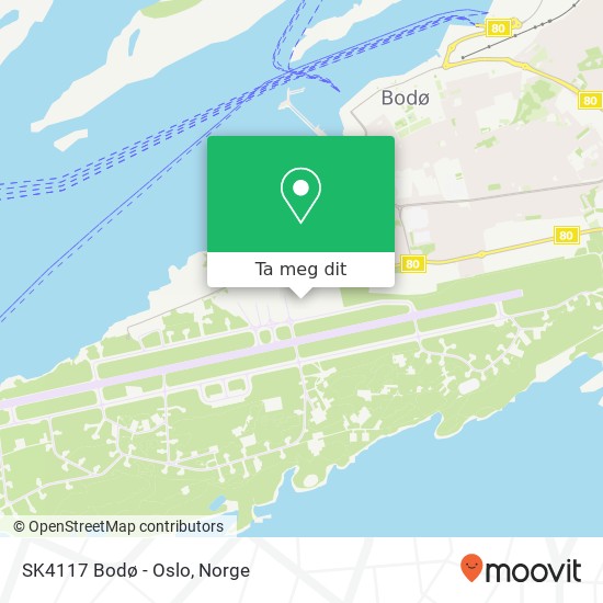 SK4117 Bodø - Oslo kart