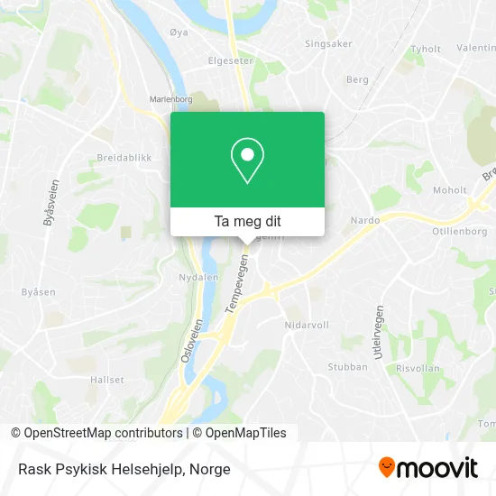 Rask Psykisk Helsehjelp kart