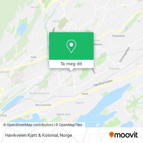 Høvikveien Kjøtt & Kolonial kart