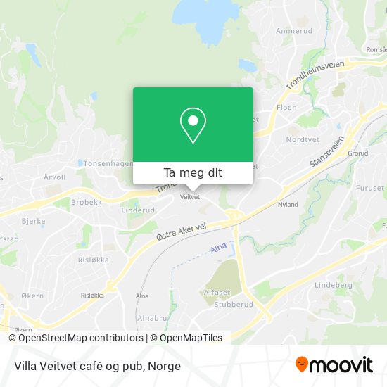Villa Veitvet café og pub kart