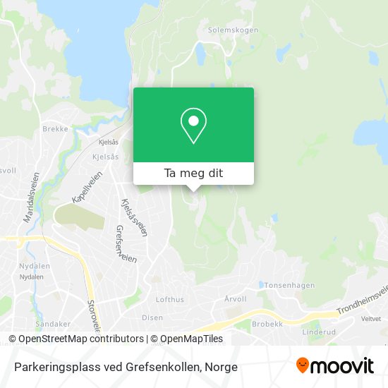 Parkeringsplass ved Grefsenkollen kart
