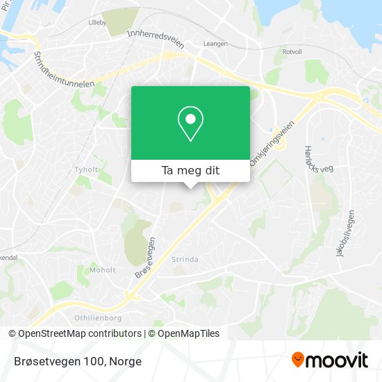 Brøsetvegen 100 kart
