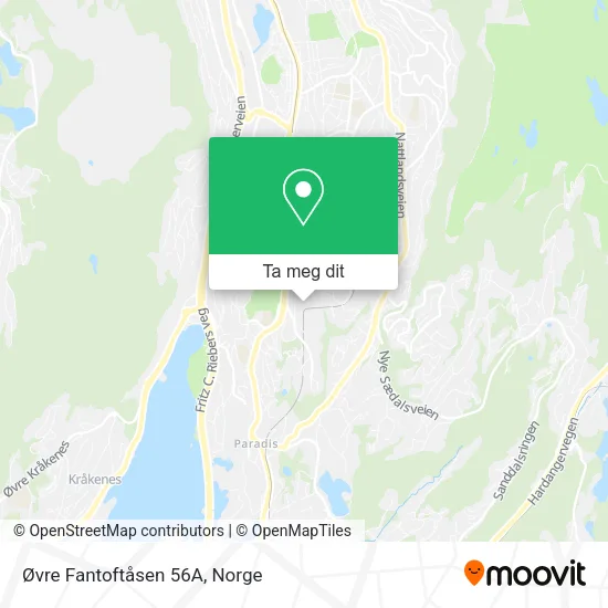 Øvre Fantoftåsen 56A kart