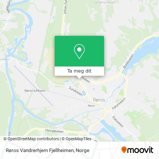 Røros Vandrerhjem Fjellheimen kart