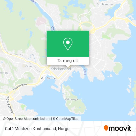 Café Mestizo i Kristiansand kart