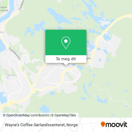 Wayne's Coffee Sørlandssenteret kart