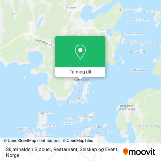 Skjærhalden Sjøbuer, Reataurant, Selskap og Event. kart