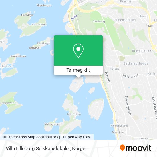 Villa Lilleborg Selskapslokaler kart