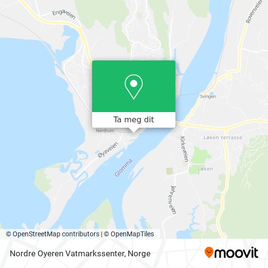 Nordre Oyeren Vatmarkssenter kart