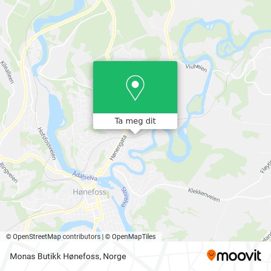 Monas Butikk Hønefoss kart