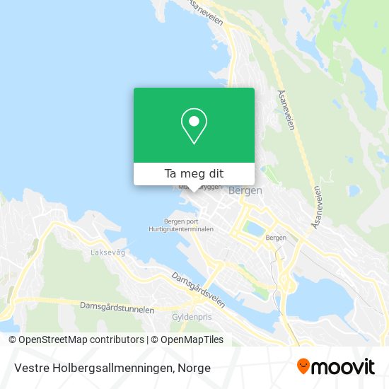 Vestre Holbergsallmenningen kart