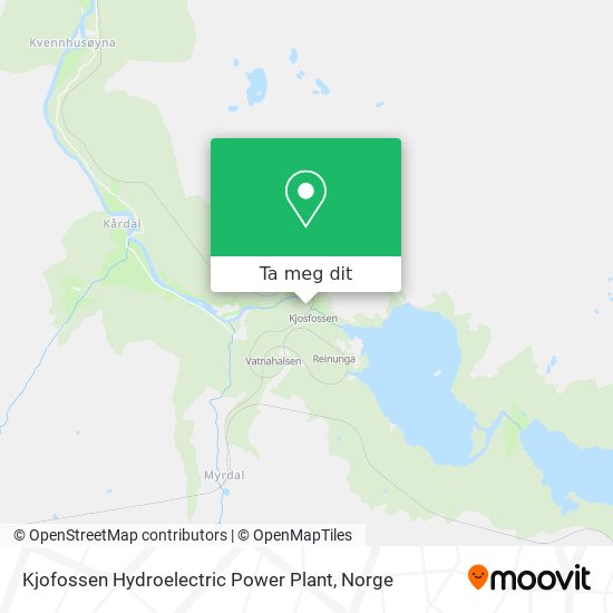 Kjofossen Hydroelectric Power Plant kart