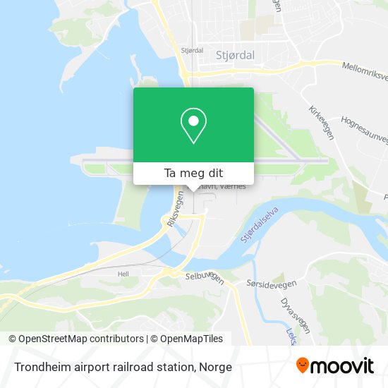 Trondheim airport railroad station kart