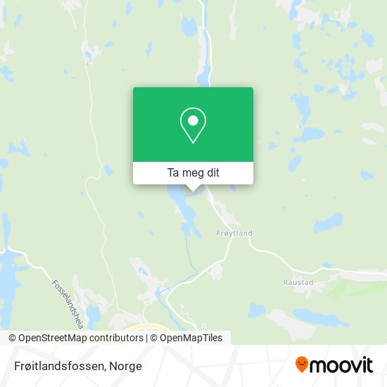 Frøitlandsfossen kart