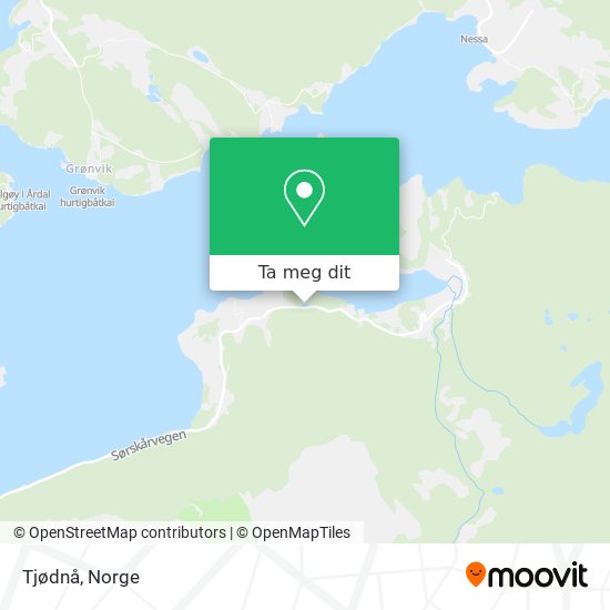 Tjødnå kart
