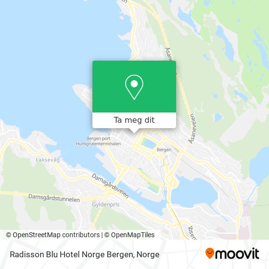 Radisson Blu Hotel Norge Bergen kart