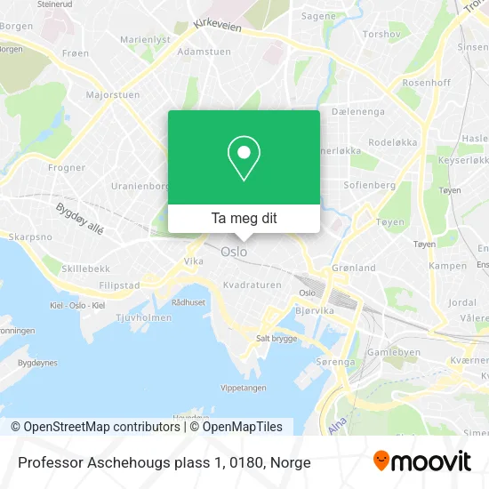 Professor Aschehougs plass 1, 0180 kart