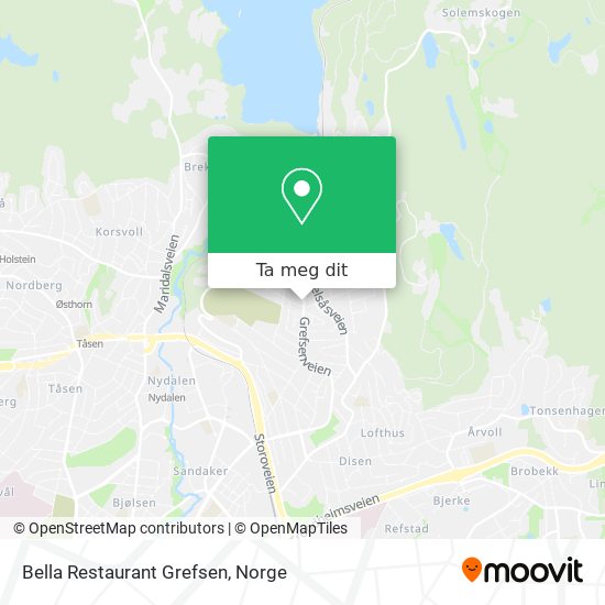 Bella Restaurant Grefsen kart