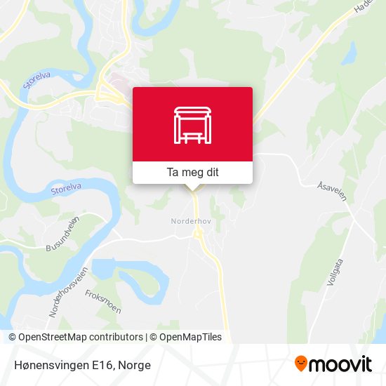 Hønensvingen E16 kart