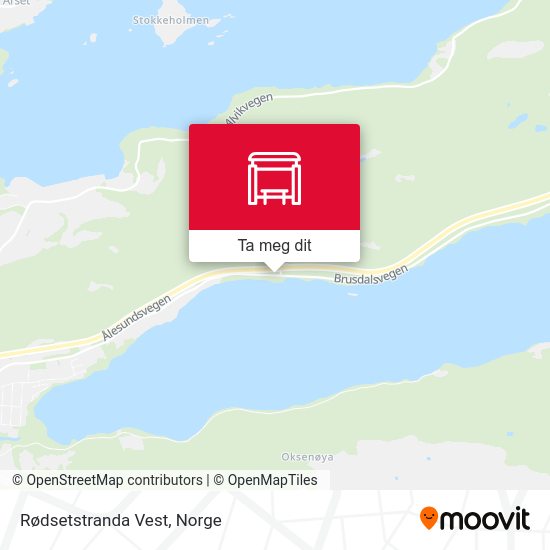 Rødsetstranda Vest kart