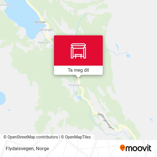 Flydalsvegen kart