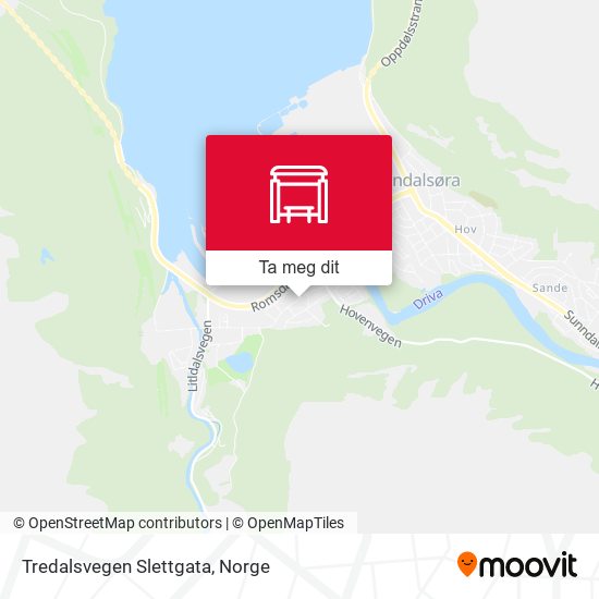 Tredalsvegen Slettgata kart