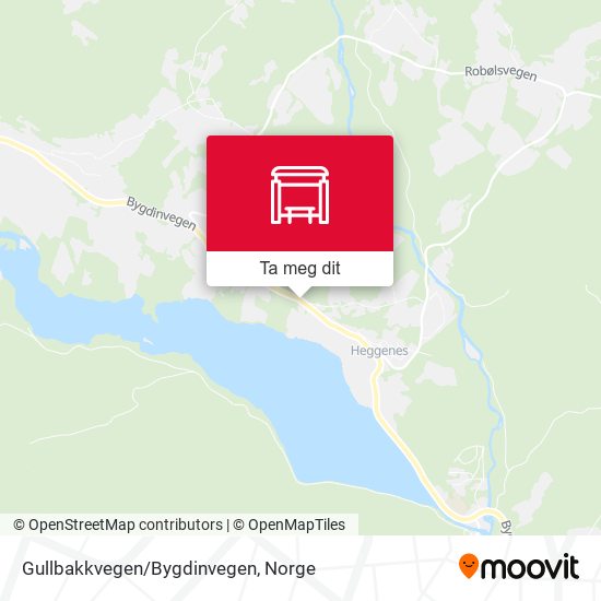 Gullbakkvegen/Bygdinvegen kart