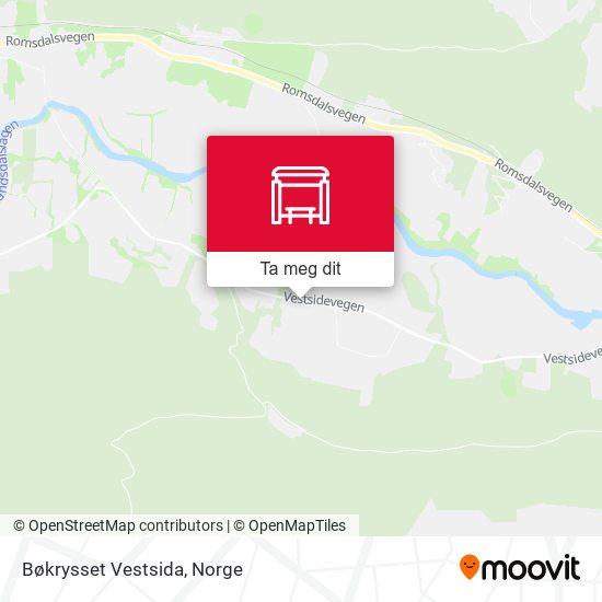 Bøkrysset Vestsida kart