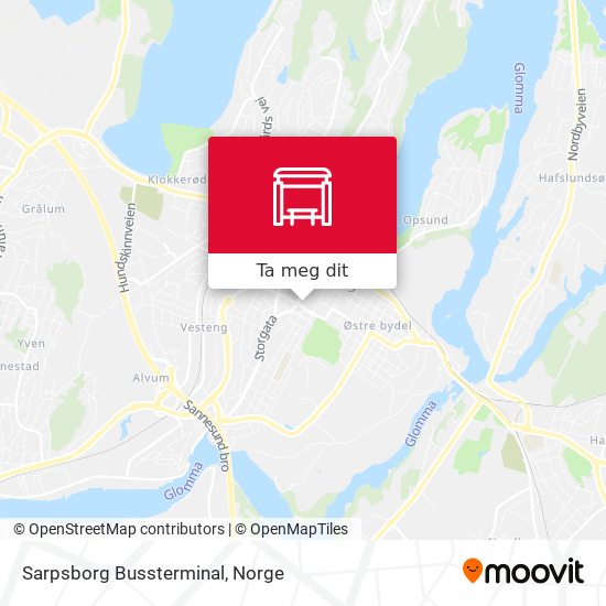 Sarpsborg Bussterminal kart