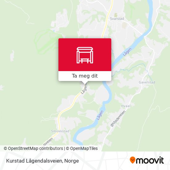 Kurstad Lågendalsveien kart