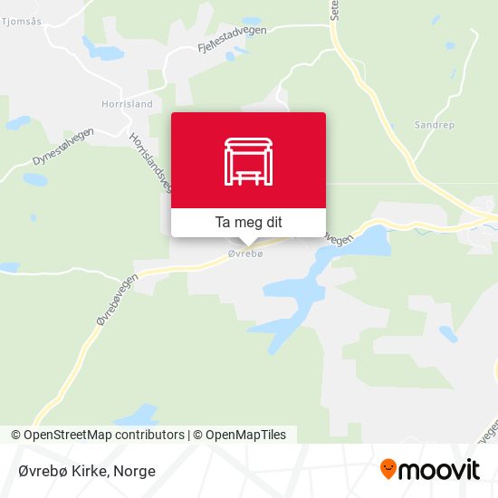 Øvrebø Kirke kart