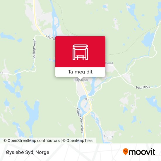 Øyslebø Syd kart
