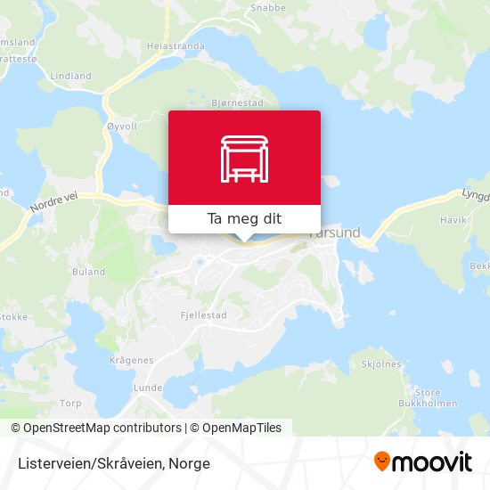 Listerveien/Skråveien kart