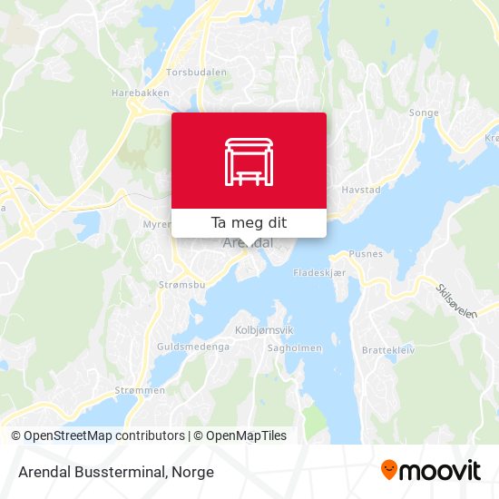 Arendal Bussterminal kart