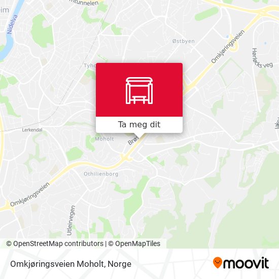 Omkjøringsveien Moholt kart