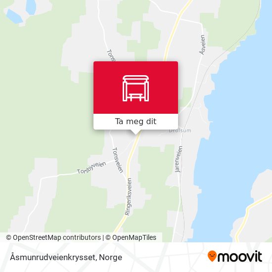 Åsmunrudveienkrysset kart