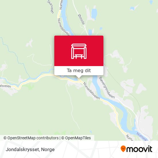 Jondalskrysset kart
