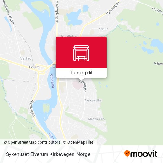 Sykehuset Elverum Kirkevegen kart