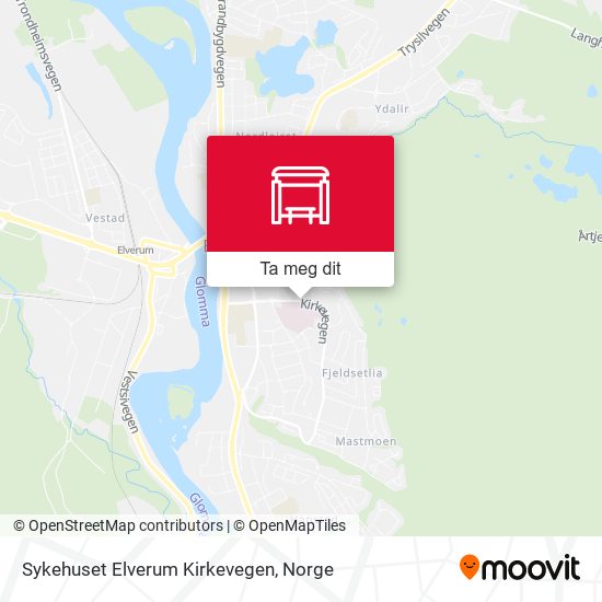 Sykehuset Elverum Kirkevegen kart