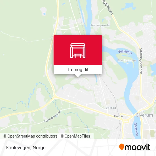 Simlevegen kart