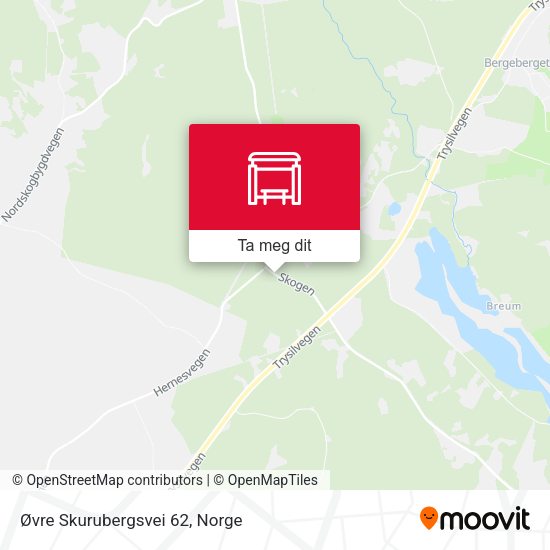 Øvre Skurubergsvei 62 kart